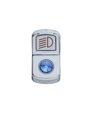 UP45131-"Headlight" Rocker Switch Cover With Blue Crystal