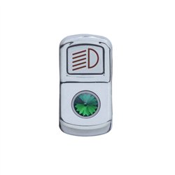 UP45133-"Headlight" Rocker Switch Cover With Green Crystal