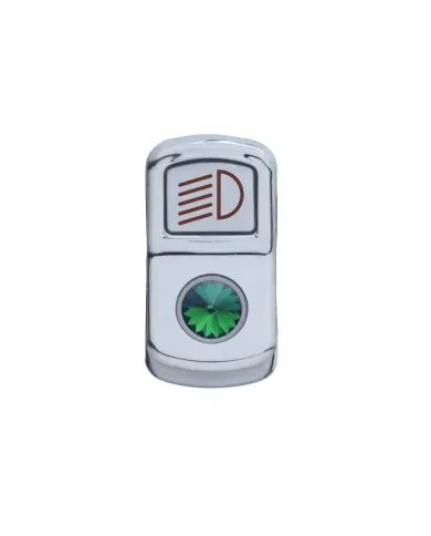 UP45133-"Headlight" Rocker Switch Cover With Green Crystal