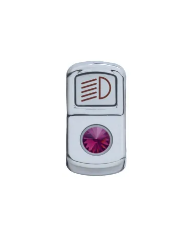 UP45134-"Headlight" Rocker Switch Cover With Purple Crystal