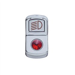 UP45135-"Headlight" Rocker Switch Cover With Red Crystal
