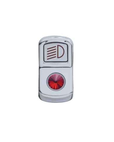 UP45135-"Headlight" Rocker Switch Cover With Red Crystal