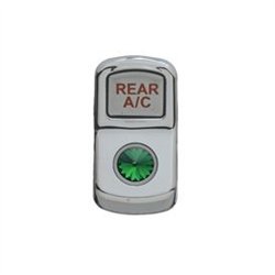 UP45173-"Rear A/C" Rocker Switch Cover With Green Crystal