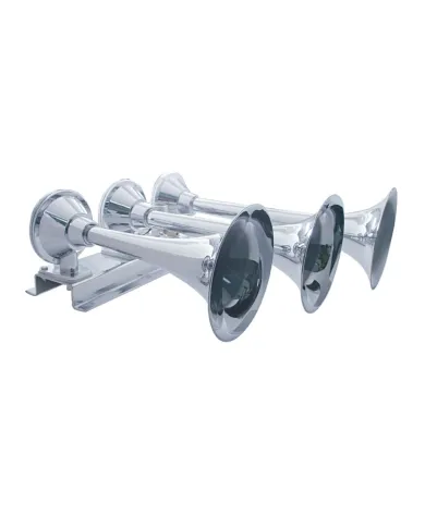 UP46145-3 Trumpets Horizontal Chrome Train Horn - Left