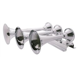 UP46146-3 Trumpets Horizontal Chrome Train Horn - Right