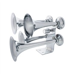 UP46152-4 Trumpets Air Powered Chrome Train Horn - Competition Series