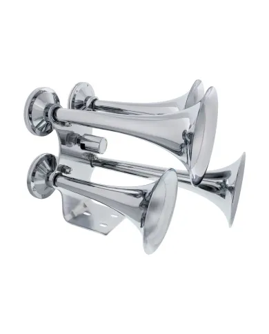 UP46152-4 Trumpets Air Powered Chrome Train Horn - Competition Series