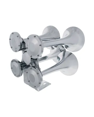 UP46152-4 Trumpets Air Powered Chrome Train Horn - Competition Series