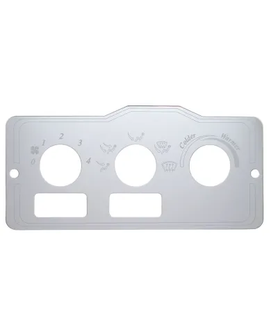 UP47999-Peterbilt Stainless A/C Control Plate - 2 Square Openings