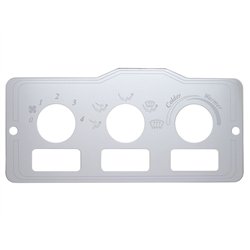 UP48000-Peterbilt Stainless A/C Control Plate - 3 Square Opening