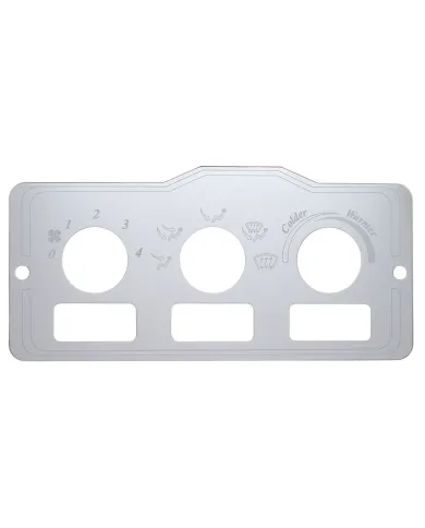 UP48000-Peterbilt Stainless A/C Control Plate - 3 Square Opening
