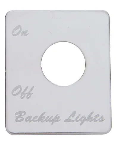 UP48405-Stainless Steel Switch Name Plate For Peterbilt - Backup Light