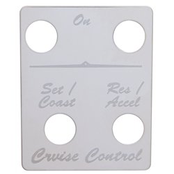 UP48419-Stainless Steel Switch Name Plate For Peterbilt - Cruise Control (4 Switches)