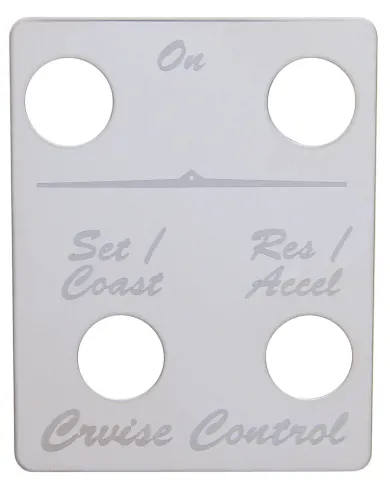 UP48419-Stainless Steel Switch Name Plate For Peterbilt - Cruise Control (4 Switches)