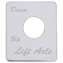UP48445-Stainless Steel Switch Name Plate For Peterbilt - Lift Axle (Down/Up)