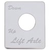 UP48445-Stainless Steel Switch Name Plate For Peterbilt - Lift Axle (Down/Up)