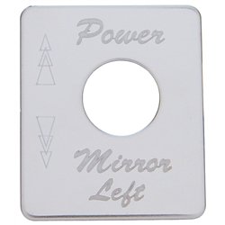 UP48456-Stainless Steel Switch Name Plate For Peterbilt - Power Mirror (Left)