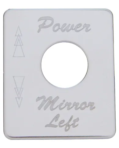 UP48456-Stainless Steel Switch Name Plate For Peterbilt - Power Mirror (Left)
