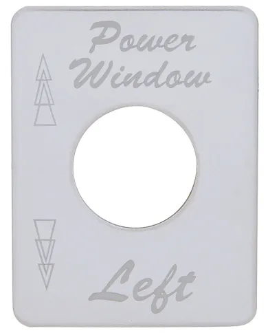UP48459-Stainless Steel Switch Name Plate For Peterbilt - Power Window (Left)