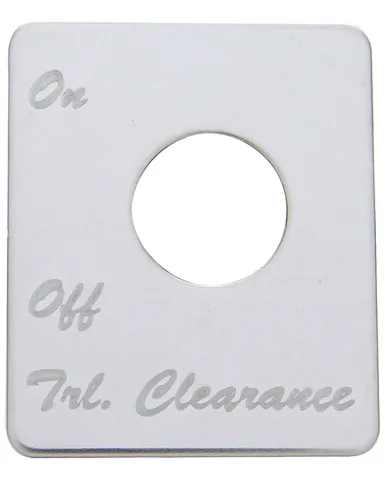 UP48472-Stainless Steel Switch Name Plate For Peterbilt - Trailer Clearance