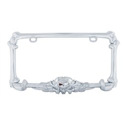 UP50030-Pirate License Plate Frame - Chrome