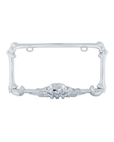 UP50030-Pirate License Plate Frame - Chrome
