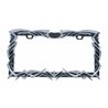 UP50033-Tribal Flame License Plate Frame - Chrome