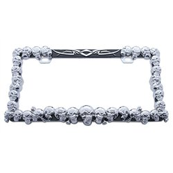 UP50037-Skull License Plate Frame - Chrome
