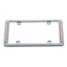 UP50122-14 LED Chrome License Plate Frame - Red LED/Clear Lens
