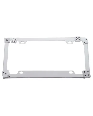 UP50132-Dice License Plate Frame - Chrome