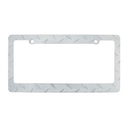 UP50135-Diamond Plate License Plate Frame - Chrome