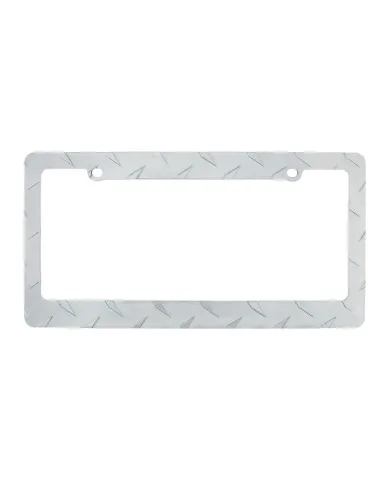 UP50135-Diamond Plate License Plate Frame - Chrome