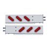 UP61304-2.5" Bolt Pattern SS Spring Loaded Bar With 6 Oval 10 LED Lights & Visors -Red LED & Lens (Pair)