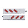 UP61306-2.5" Bolt Pattern SS Spring Loaded Bar With 6 Oval 12 LED Lights & Visors -Red LED & Lens (Pair)