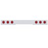 UP61413-Chrome 1 Piece Rear Light Bar With Six 10 LED 4" Lights & Visors - Red LED/Red Lens