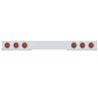 UP61419-Stainless 1 Piece Rear Light Bar With 6X 12 LED 4" Reflector Lights & Visors - Red LED/Red Lens