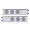 UP61544-3-3/4" Bolt Pattern Chrome Spring Loaded Bar W/6X 12 Red LED 4" Refl. Lights & Visors -Clear Lens (Pair)