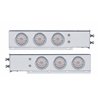 UP61646-2.5" Bolt Pattern Chrome Spring Loaded Bar W/6X 4" 10 LED Lights & Visors -Red LED/Clear Lens (Pair)