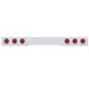 UP61647-Chrome 1 Piece Rear Light Bar With Six 36 LED 4" Lights & Visors - Red LED/Red Lens