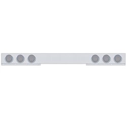 UP61648-Chrome 1 Piece Rear Light Bar With Six 36 LED 4" Lights & Visors - Red LED/Clear Lens