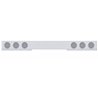 UP61650-Stainless 1 Piece Rear Light Bar With 6X 36 LED 4" Lights & Visors - Red LED/Clear Lens