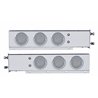 UP61676-3-3/4" Bolt Pattern Chrome Spring Loaded Bar W/6X 36 Red LED 4" Lights & Visors - Clear Lens (Pair)