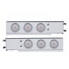 UP61725-3-3/4" Bolt Pattern SS Spring Loaded Bar With 6X 4" 10 LED Lights & Visors -Red LED/Clear Lens (Pair)