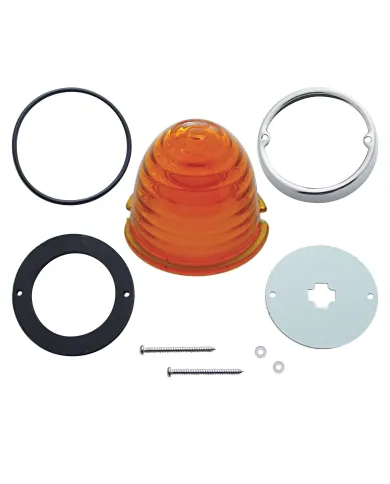 UP30510-Grakon 1000 Style Cab Light Conversion Kit With Beehive Glass Lens & Twist In Base - Amber