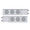UP61731-2.5" Bolt Pattern SS Spring Loaded Bar With 6X 4" 7 LED Lights & Visors -Red LED/Clear Lens (Pair)
