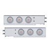 UP61733-2" Bolt Pattern SS Spring Loaded Bar With 6X 4" 10 LED Lights & Visors -Red LED/Clear Lens (Pair)