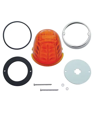 UP30513-Grakon 1000 Cab Light Conversion Kit With Crystal Glass Lens & Twist In Base - Dark Amber