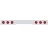 UP61738-Stainless 1 Piece Rear Light Bar With 6X 7 LED 4" Reflector Lights & Visors - Red LED/Red Lens
