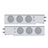 UP61751-2.5" Bolt Pattern Chrome Spring Loaded Bar With 6X 4" 7 LED Lights & Visors -Red LED/Clear Lens (Pair)