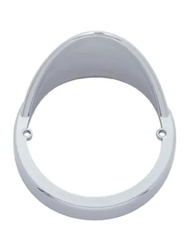 UP30518-Chrome Plastic Cab Light Bezel With Visor For United Pacific Watermelon And Beehive Style Lights